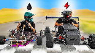 Gas vs Electric Go Kart  Race Track POV 200cc vs 20000w [upl. by Colette]