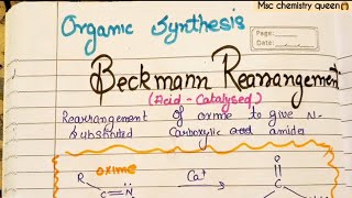 Beckmann rearrangement  hindi  sem4  organic synthesis  Msc chemistry [upl. by Leiuqese]