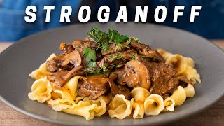 Classic Comforting Beef Stroganoff with Buttered Noodles [upl. by Gerge]