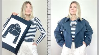 How to sew cropped trench coat 🧵 [upl. by Anderson]