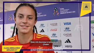 CDM Féminine U17 🇩🇴🏆 Espagne 🇪🇸  Clara Serrajordi 🗣️quotNous avons atteint notre objectifquot ⚽🔥 [upl. by Mcneil235]