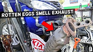 WHY EXHAUST SMELLS LIKE ROTTEN EGGS SULFUR HYUNDAI KIA [upl. by Yennor883]