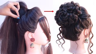 very beautiful messy high bun hairstyle for wedding gown [upl. by Keviv]