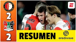 SANTIAGO GIMÉNEZ anotó gol en el empate 22 de FEYENOORD ante NEC y es líder goleador  Eredivisie [upl. by Annahc]