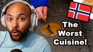 NORWAY HAS THE WORST CUISINE IN THE WORLD  American Reacts [upl. by Anyah]