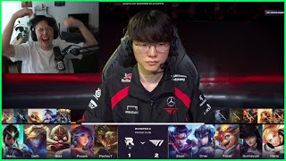 Caedrel Reacts To T1s PSYCHO Drafting In Elimination Series [upl. by Chretien239]