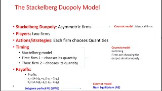 61 Dynamic games Illustrations from economics Stackelberg Model of Duopoly [upl. by Lamee]