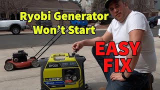 Ryobi Inverter Generator Wont Start  How to fix it [upl. by Eelorac187]