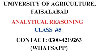 UAF MPhil amp PhD Test Preparation Class 5  UAF MPhil and PhD Admissions  Analytical reasoning [upl. by Attirehs618]