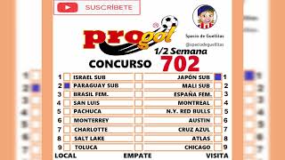 🔴✅💰Progol Media Semana 702🍀📊⚽🏆🔴 [upl. by Octavian793]