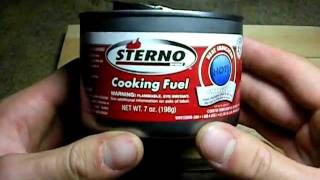 Sterno Cooking Fuel Survival Prep Overview [upl. by Procora]