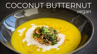 Coconut Butternut Squash Soup Recipe  Easy vegan Thanksgiving meal idea [upl. by Shaughnessy]