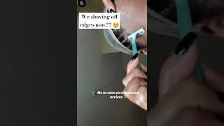 Lady shaves off her edges to install a wig 😲 shorts gluelesswigs lacewigs wiginstall perruque [upl. by Samantha]