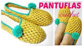 Pantuflas a crochet para adultos todas las tallas [upl. by Nilam]