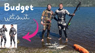 Spearfishing Cold water in CHEAP Amazon wetsuit Test and Review [upl. by Galanti]