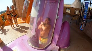 Looping Rocket WaterSlide at Nessebar AquaPark Bulgaria [upl. by Elayor235]