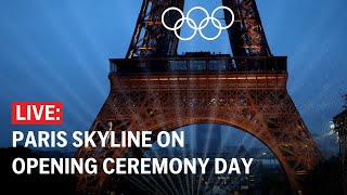 Olympics 2024 LIVE Eiffel Tower light display in Paris on opening ceremony day [upl. by Palgrave]