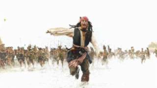 Pirates Of The Caribbean  Hes a Pirate Captain Jack jumps flies sails arrives to port Full HD [upl. by Lesko]