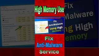 High Memory Use  Anti Malware service off windowsshort [upl. by Marchal814]