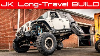 Jeep Wrangler Unlimited Rubicon Build Overview on 37s W EVO MFG Double Throw Down Long Arm Kit [upl. by Nylrem580]