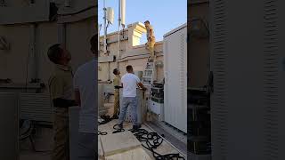 panel board removing from roof top to ground with hard working task force chef engineer from qatar [upl. by Notniuq]