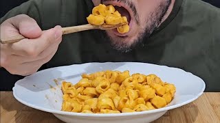 ASMR Tortellini Pasta with Pesto Rosso Sauce Eating Sounds No Talking [upl. by Ecilegna]