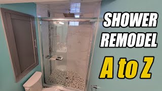 DIY How to Remodel a Shower  Start to Finish [upl. by Adlemi]