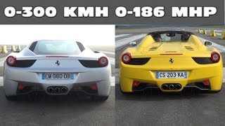 0300 KMH 186 MPH FERRARI 458 ITALIA amp SPIDER ON BOARD [upl. by Hsara]