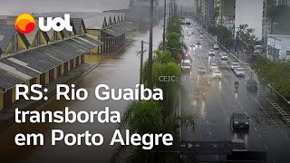 Chuvas no Rio Grande do Sul Rio Guaíba transborda em Porto Alegre veja vídeo [upl. by Aicelav]