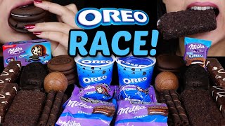 ASMR OREO DESSERT RACE MILKA OREO ALFAJOR OREO BALLS ICE CREAM CAKES WAFER ROLLS SUNDAE 먹방 [upl. by Euv203]