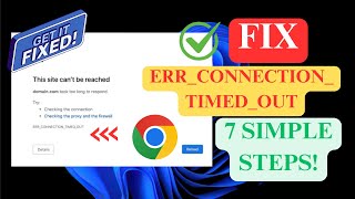 How To Fix This Site Cant Be Reached ERRCONNECTIONTIMEDOUT Error in Google chrome [upl. by Apfel641]