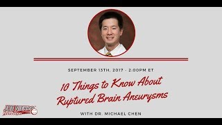 10 Things to Know About Ruptured Brain Aneurysms [upl. by Pucida]