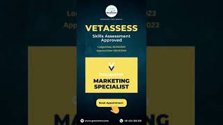 VETASSESS Skills Assessment Approved for Marketing Specialist 😍🎉skillsassessment marketing [upl. by Herrle]