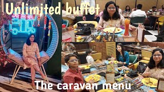 The caravan menuunlimited buffetveg amp non veg Top ratedbuffet unlimited BBQ buffet in Thane 😋😋 [upl. by Campball]