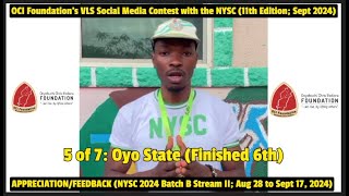 VLS APPRECIATIONS NYSC 2024 Batch B Stream II Sept 9 to Sept 14 2024 [upl. by Wicks]