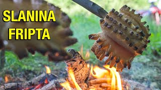 Finally we can enjoy our hardearned reward traditional Romanian barbecue quotslanina friptaquot [upl. by Rheba]