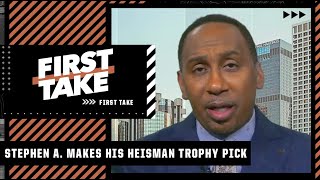 Caleb Williams ALL DAY  Stephen A makes his Heisman Trophy pick 🏆  First Take [upl. by Attalie]