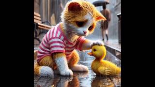 quotAdorable Cat and Gorgeous Chicks A Perfect Blend of Cutenessquot cute mainecoon shorts [upl. by Xaviera]