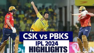 CSK vs PBKS IPL 2024 49 Match Highlights Chennai vs Punjab Full Match Highlights IPL 2024 Highligh [upl. by How27]