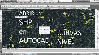 ABRIR UN SHP EN AUTOCAD CURVAS NIVEL Y COTAS [upl. by Anoiuq]