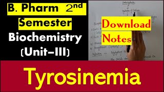 58 Tyrosinemia  Amino Acid Metabolism  B Pharm 2 Sem Biochemistry  Bhushan Science [upl. by Sirdi480]