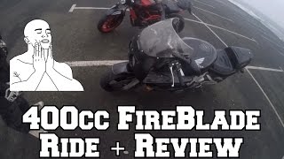 Honda Fireblade 400cc aka BabyBlade  Quick Review amp Ride [upl. by Adnavoj]