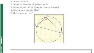 4ème  TRIANGLE RECTANGLE ET CERCLE  Angle inscrit interceptant un diamètre [upl. by Yelsew]