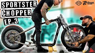 BUILDING A HARLEYDAVIDSON SPORTSTER CHOPPER  PT 03 [upl. by Yetsirhc]