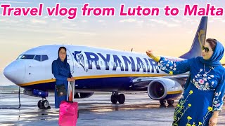 Travel Vlog From London Luton Airport To Luqa Malta  مالٹا کس کے ساتھ گئی [upl. by Lindner]