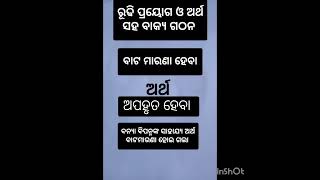 ରୁଢି ପ୍ରୟୋଗ ଓ ଅର୍ଥ ସହ ବାକ୍ୟ ଗଠନ grammar odia [upl. by Kristin]