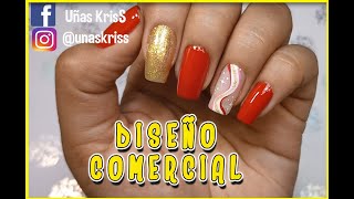 UÑAS DECORADAS CON ROJO PASO A PASO [upl. by Nyleahs]