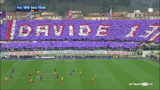 The Fiorentina game comes to a halt in the 13th minute as they pay tribute to Davide Astori [upl. by Hajile506]