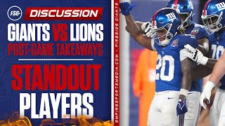 Giants V Lions Preseason PostGame Report  Running Backs and OL Explode  Defensive Standouts [upl. by Anihsit]