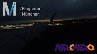 Early morning landing  Air Cairo A320 NEO Munich Airport SUBUP [upl. by Koal]